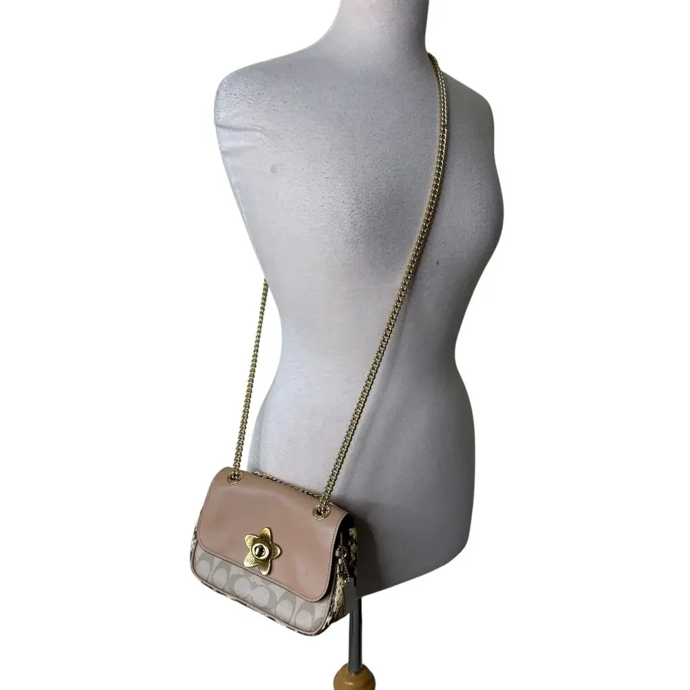COACH Mini Cassidy Crossbody Shoulder Satchel Snake Embossed Leather Signature